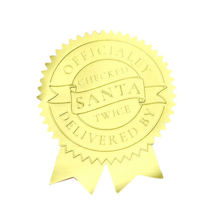 Black Bow Studio - Delivered By Santa Christmas Embossed Rosette Stickers