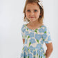 Good Apples Kids - Short Sleeve Twirl Dress in Blue Garden Pre-sale