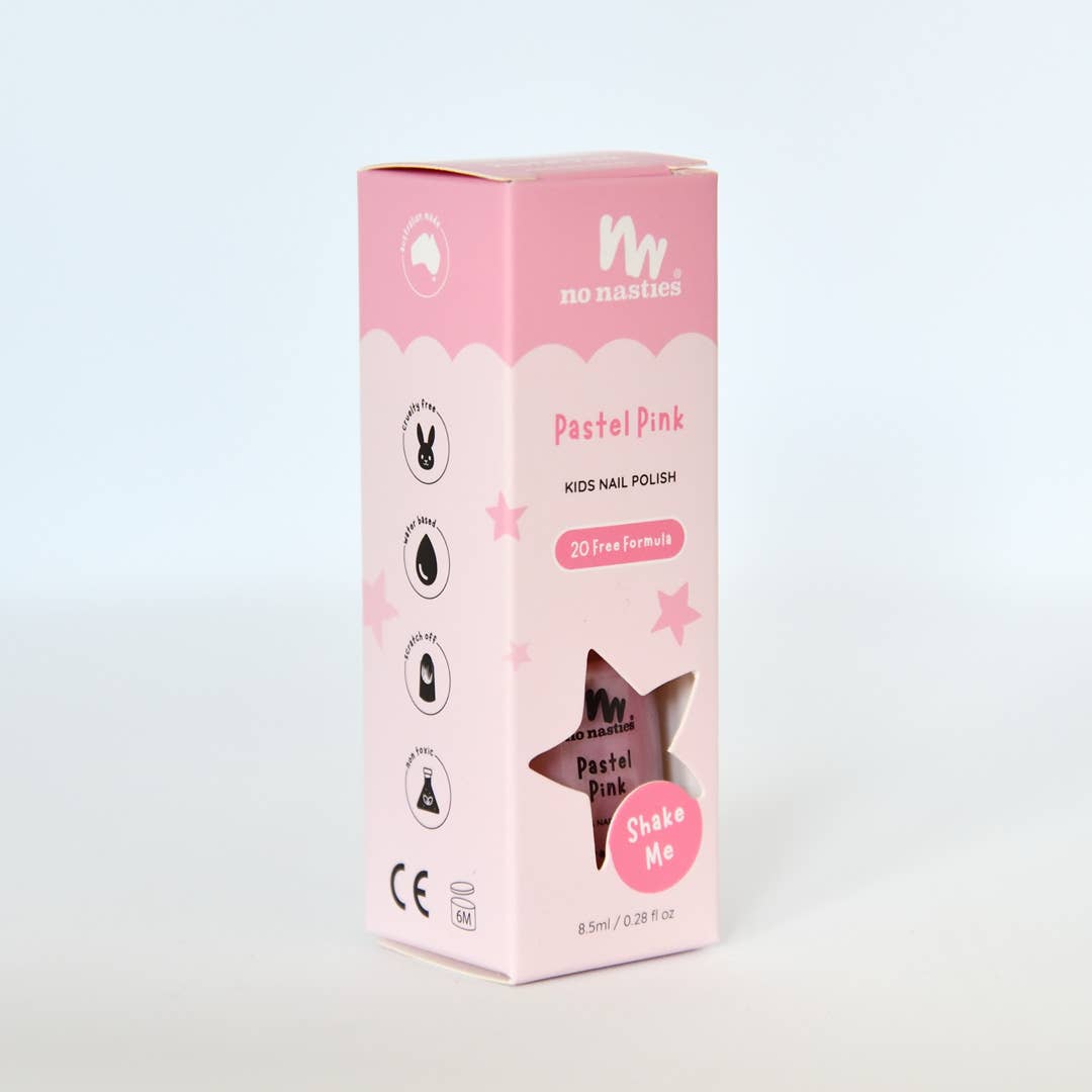 no nasties kids - Pastel Pink Water-Based, Peelable Nail Polish for Kids