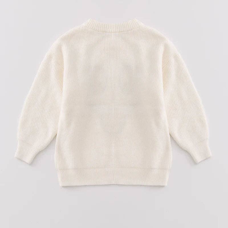 Auraquise - Girls Fall Halloween White Black Ghost Cute Sweater