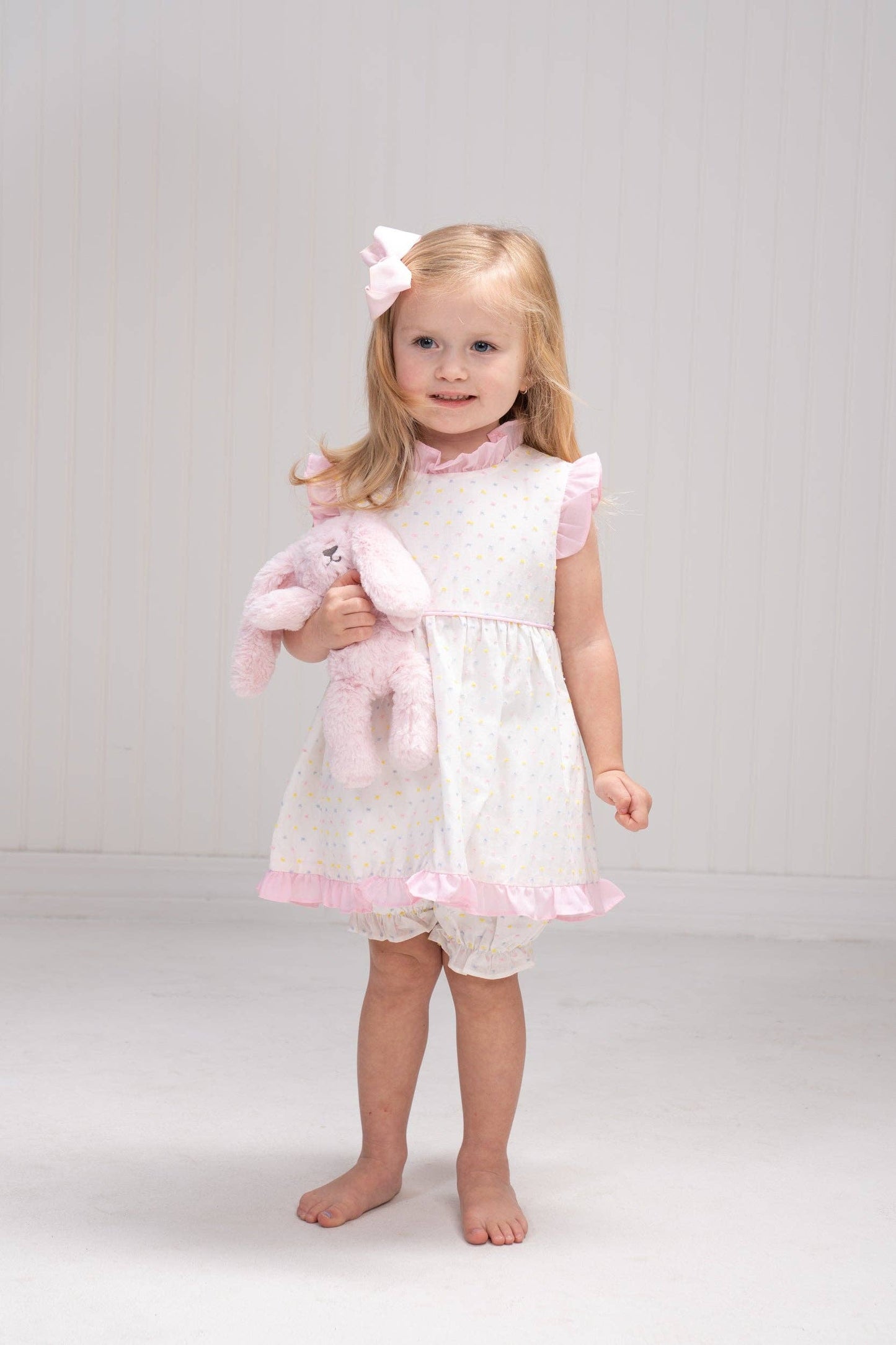 The Oaks Apparel Company - Reagan Pastel Swiss Dot Bloomer Set