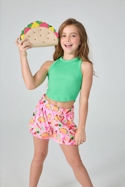 Iscream - APPLE GREEN CROPPED RACER BACK TOP (SM/ MED (7-10))