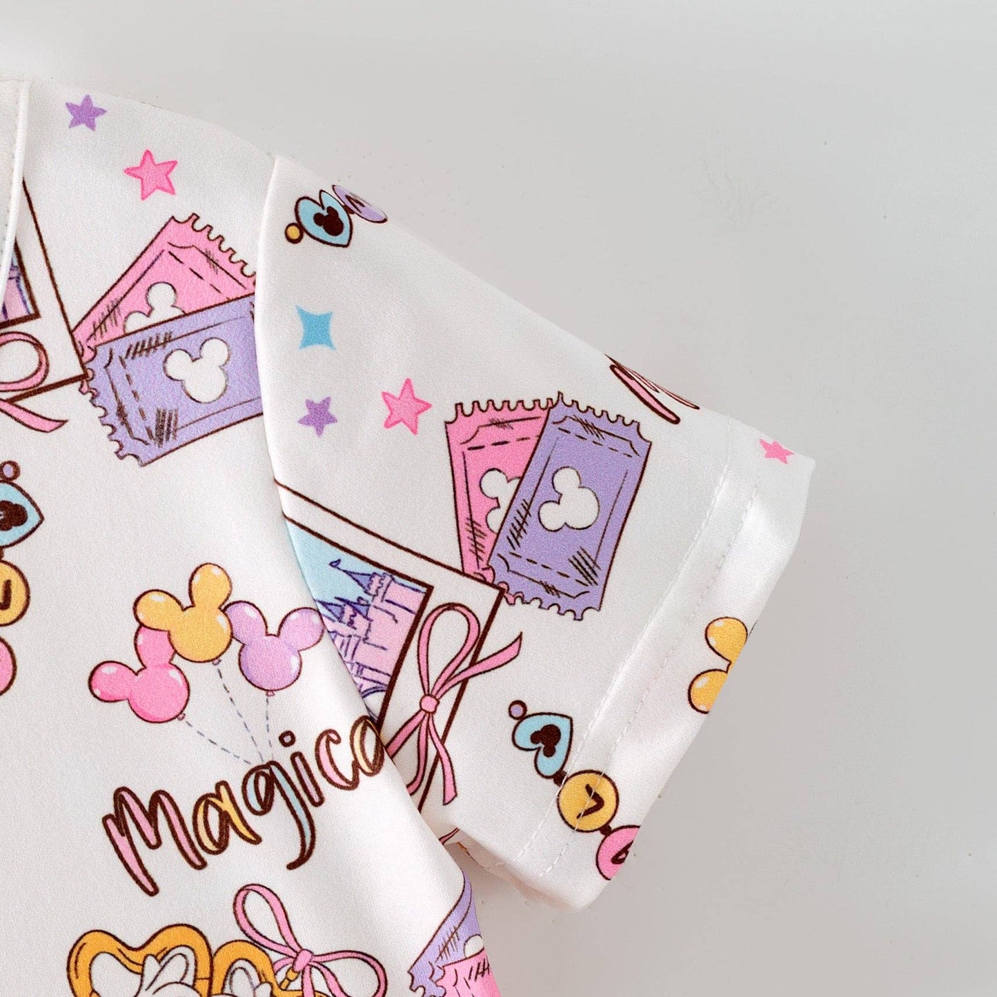 Auraquise - Girls Summer Cartoon Cute Magical Printed Party Outfits
