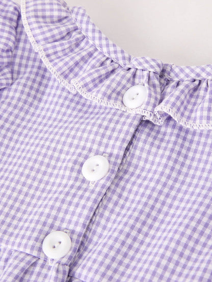 Rylee Faith Designs - Fall Halloween Purple Balloon Pumpkin Cat Smock Embroidery Baby Girl Romper
