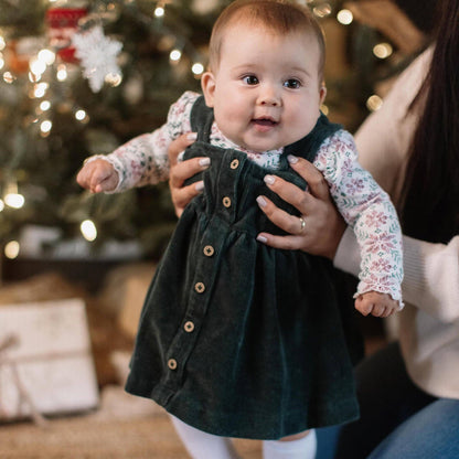 Burt's Bees Baby - Poinsettia Fair Isle Organic Girl Tee & Dress Set
