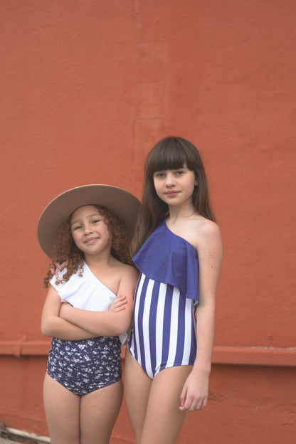 Saint Ida - Nautical Stripe One Shoulder Ruffle '26