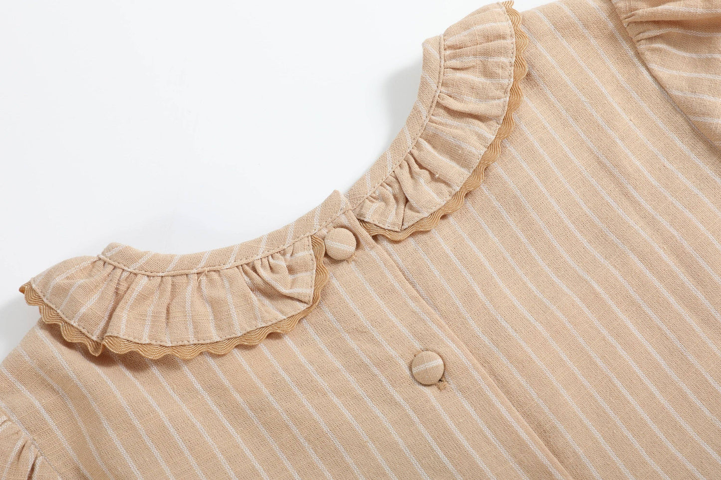 Lil Cactus - Light Brown Smocked Ruffle Dress