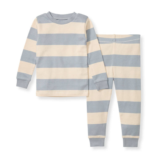 Burt's Bees Baby - Rugby Stripe Organic Cotton Two-Piece Pajamas - Quarry