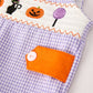 Rylee Faith Designs - Fall Halloween Purple Balloon Pumpkin Cat Smock Embroidery Baby Boy Romper