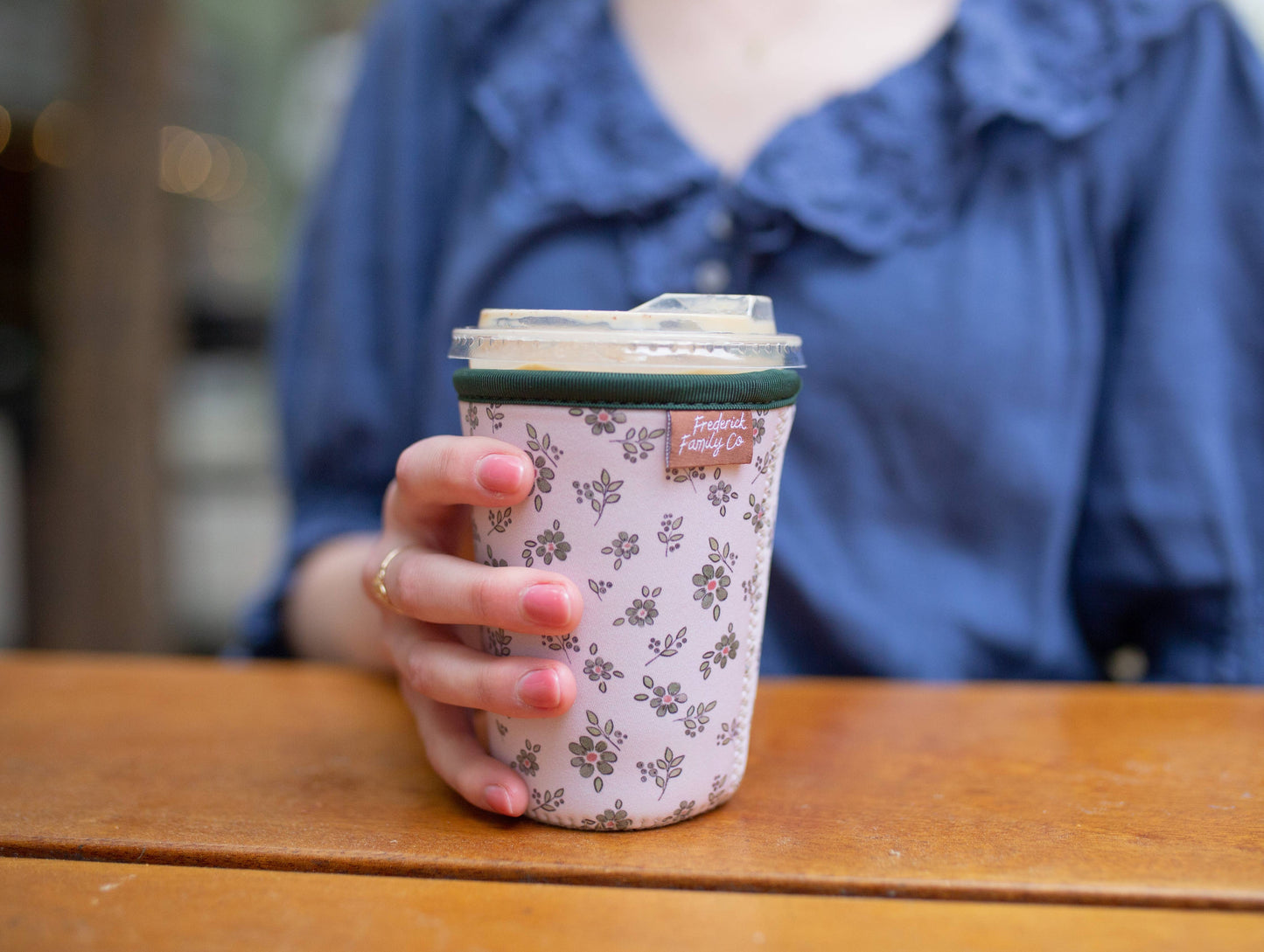 Frederick Family Co. - Iced Coffee Sleeve, Cute Reusable  Cup Holder Drink Sleeve, Coffee Lover Gift, Cold Drink Sleeve for Iced Coffee Cups