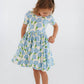 Good Apples Kids - Short Sleeve Twirl Dress in Blue Garden Pre-sale