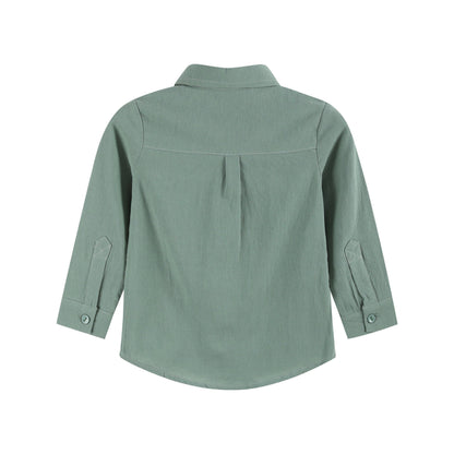 Lil Cactus - Sage Green Mallard Boys Dress Shirt