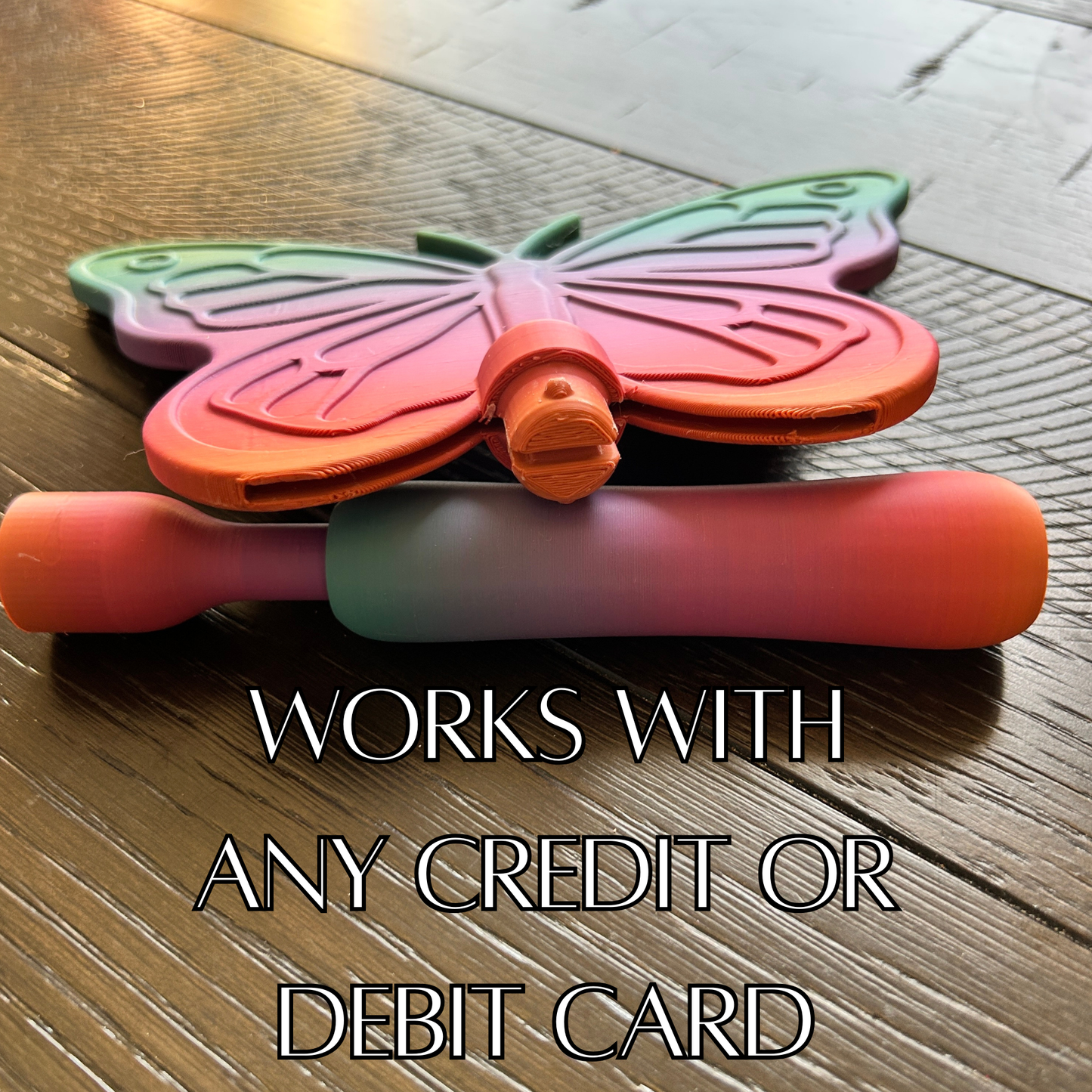 LRB Handmade Creations - Tap to Pay Butterfly Wand - 3D Printed Credit Card Holder