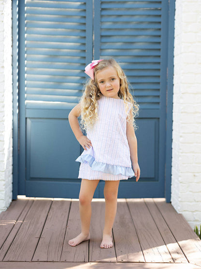 Blakely Pink Striped Child's Bloomer Set