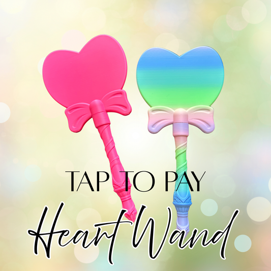 LRB Handmade Creations - Tap to Pay Heart Wand - 3D Printed Credit Card Holder