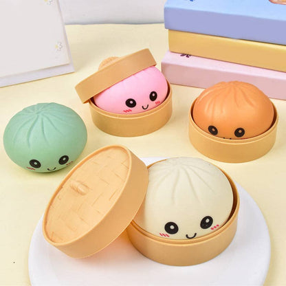 Auraquise - Cartoon Jumbo Mystery Squishy Dumpling Realistic Steamed Bun Stress Relief Squeeze Toy
