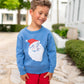 Shrimp and Grits Kids - Sweater - Jolly Blue Santa