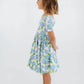 Good Apples Kids - Short Sleeve Twirl Dress in Blue Garden Pre-sale
