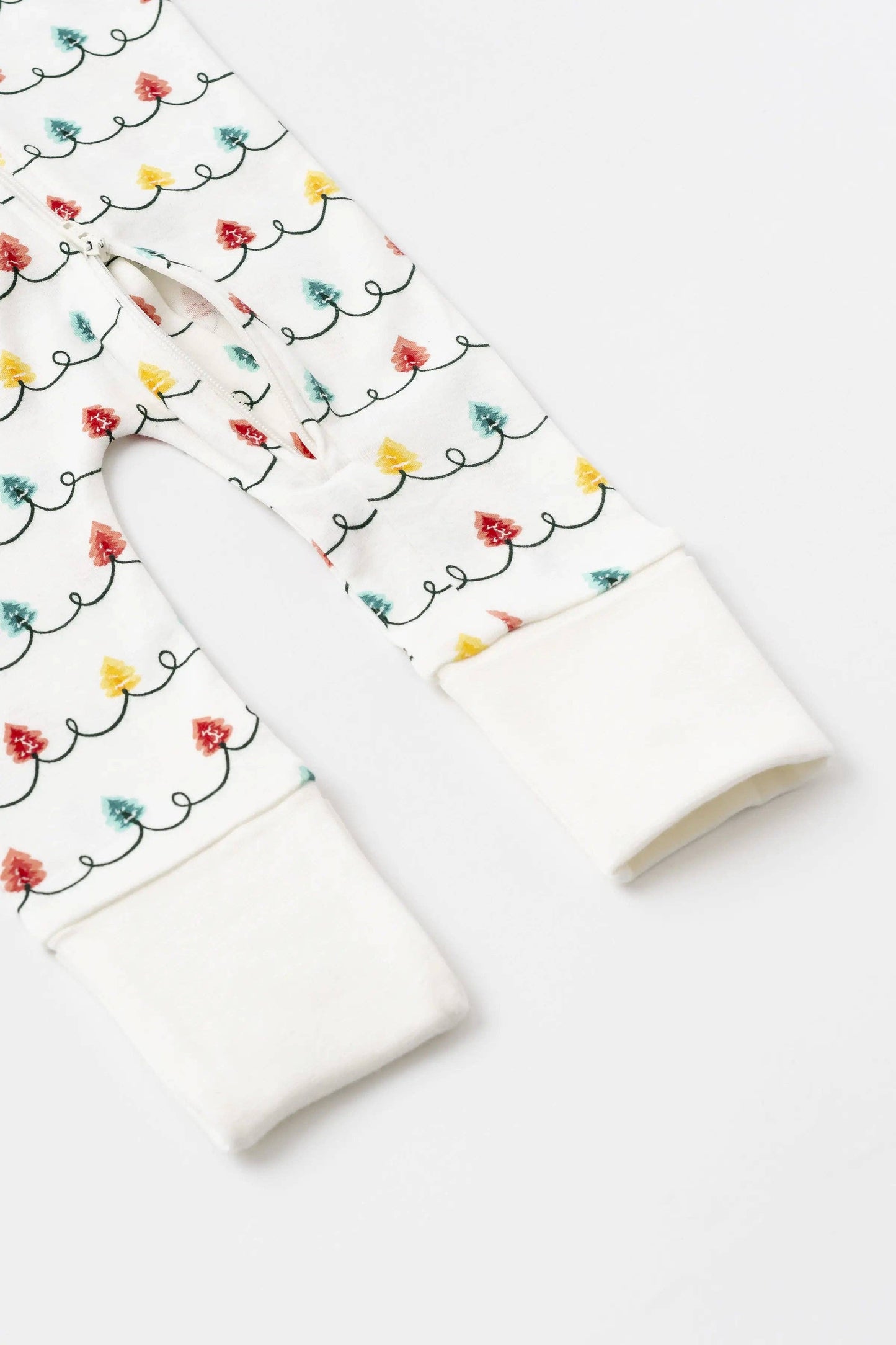 Monica + Andy - Holiday One-Piece Baby Pajamas_Holiday Tree Lights