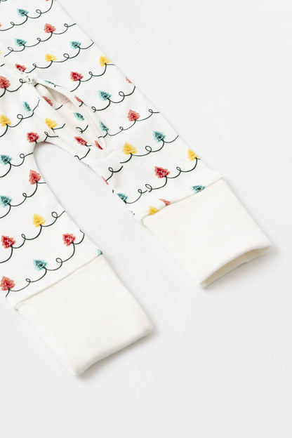 Monica + Andy - Holiday One-Piece Baby Pajamas_Holiday Tree Lights