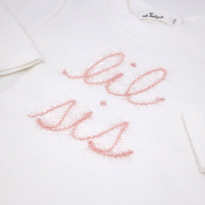 oh baby! - "lil sis" Pink Sparkle Embroidered 2PC Set