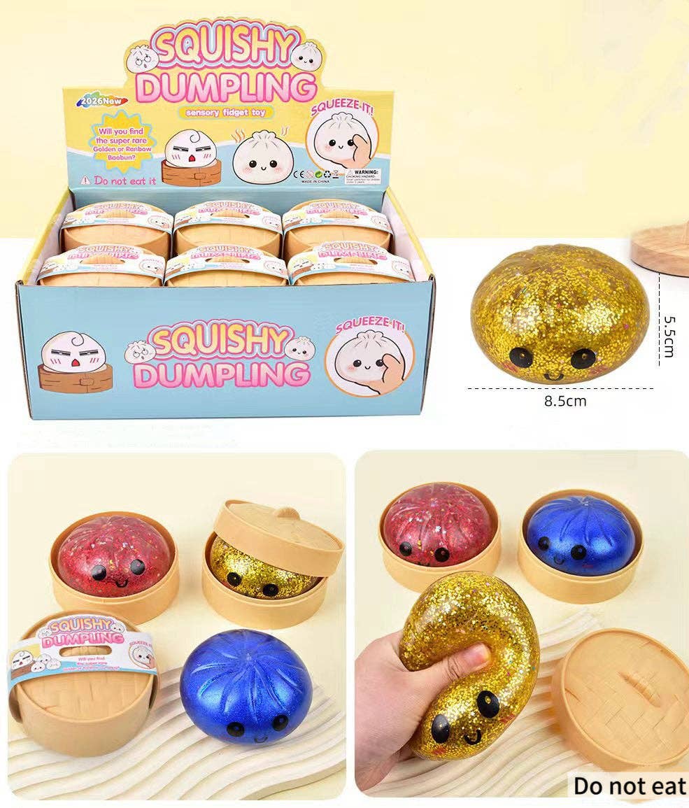 Auraquise - Cartoon Jumbo Mystery Squishy Dumpling Realistic Steamed Bun Stress Relief Squeeze Toy
