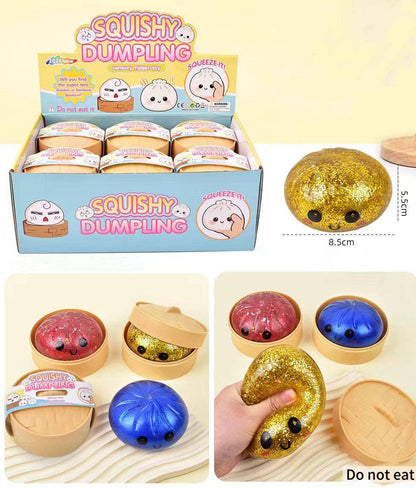 Auraquise - Cartoon Jumbo Mystery Squishy Dumpling Realistic Steamed Bun Stress Relief Squeeze Toy