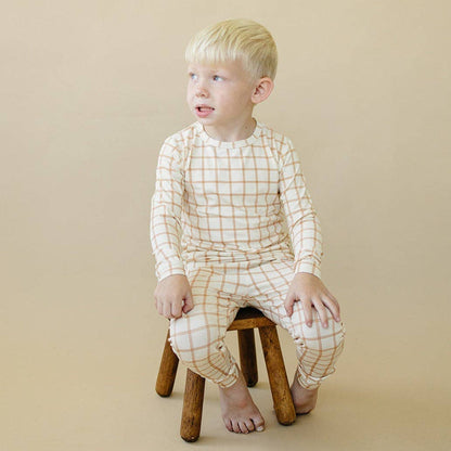 Little Joy Co. - Burnt Orange Plaid 2pc Kids Bamboo Pajamas Fall Halloween