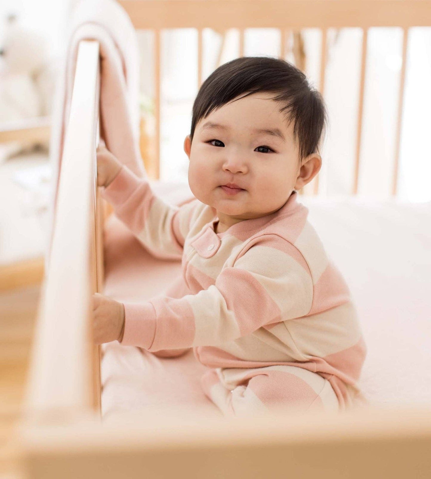 Burt's Bees Baby - Rugby Stripe Organic Cotton Two-Piece Pajamas - Ranunculus