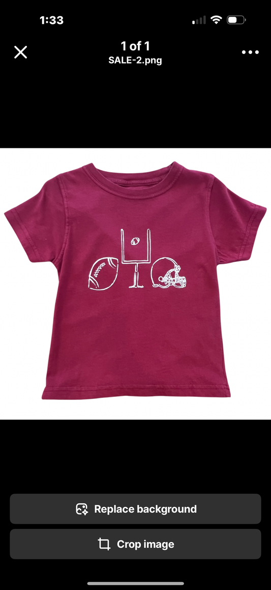 Mustard and Ketchup Kids - Short-Sleeve Maroon/White Football Trio  