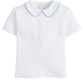 Piped Peter Pan Short Sleeve - Light Blue/White Little English
