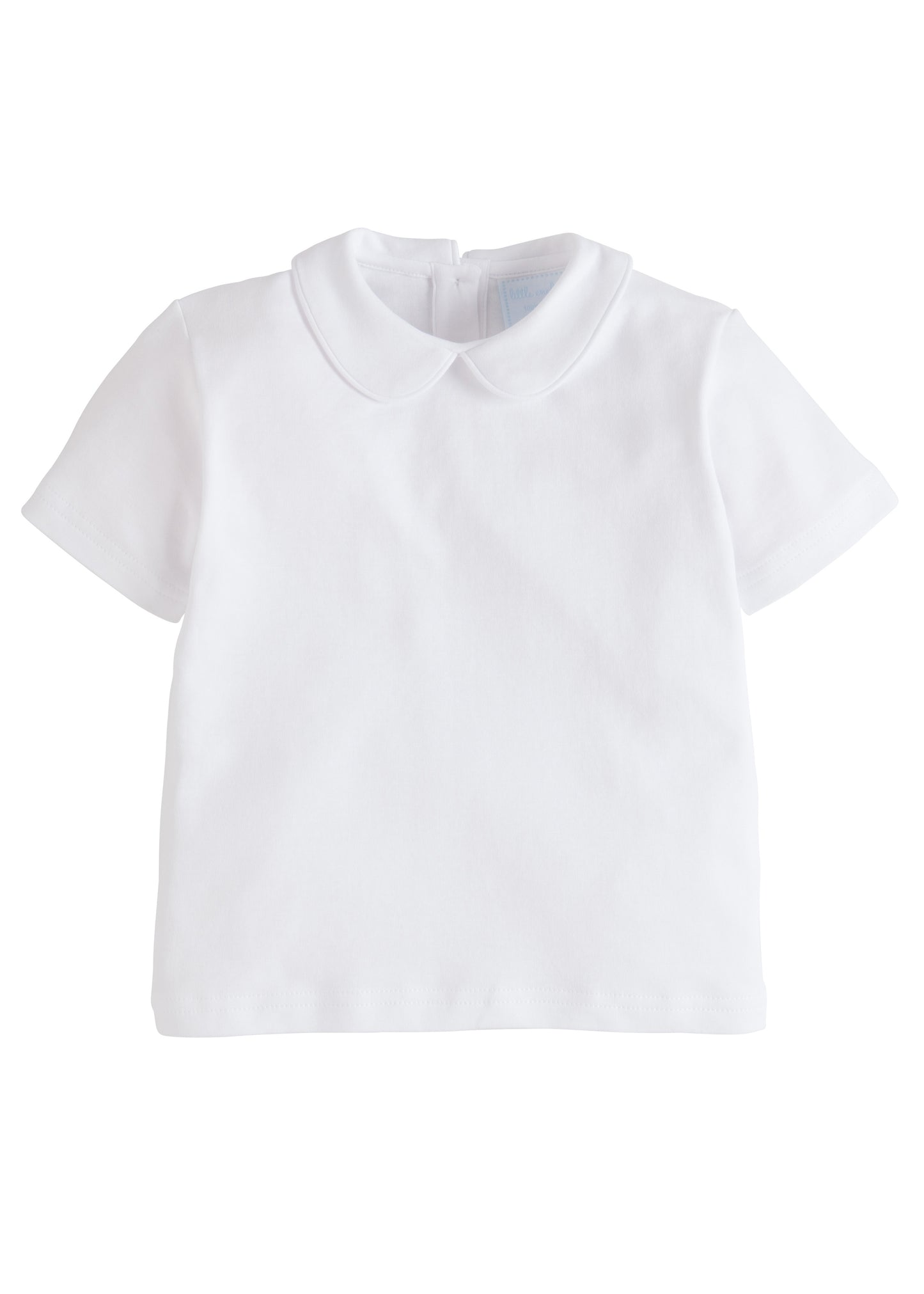 Piped Peter Pan Short Sleeve - Light Blue/White Little English